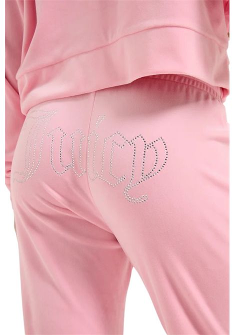 tina outline trackpantPantaloni in Velluto con Strass Logo Juicy Couture JUICY COUTURE | Pantaloni | VIJH70699JP2